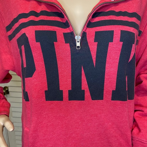 PINK Victoria's Secret Quarter Zip Sweatshirt Sweat Shirt Top Size Small VGC - Picture 2 of 5